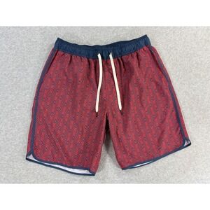 Fair‎ Harbor Unlined Athletic Swim Shorts (Men's Large) Red/Blue - 8"